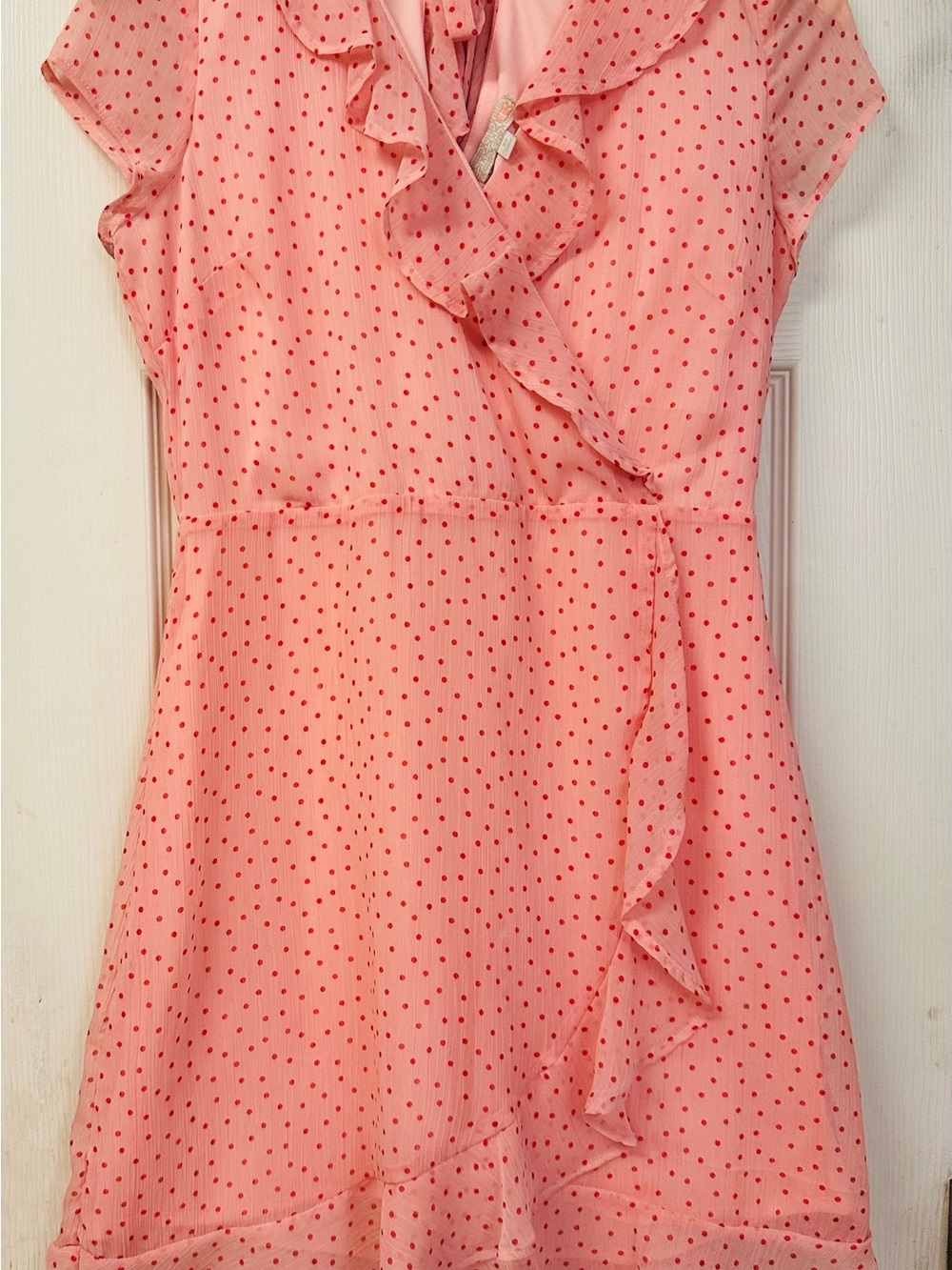GB girls Pink Mini Dress with Red Polka Dots Juniors Size Medium